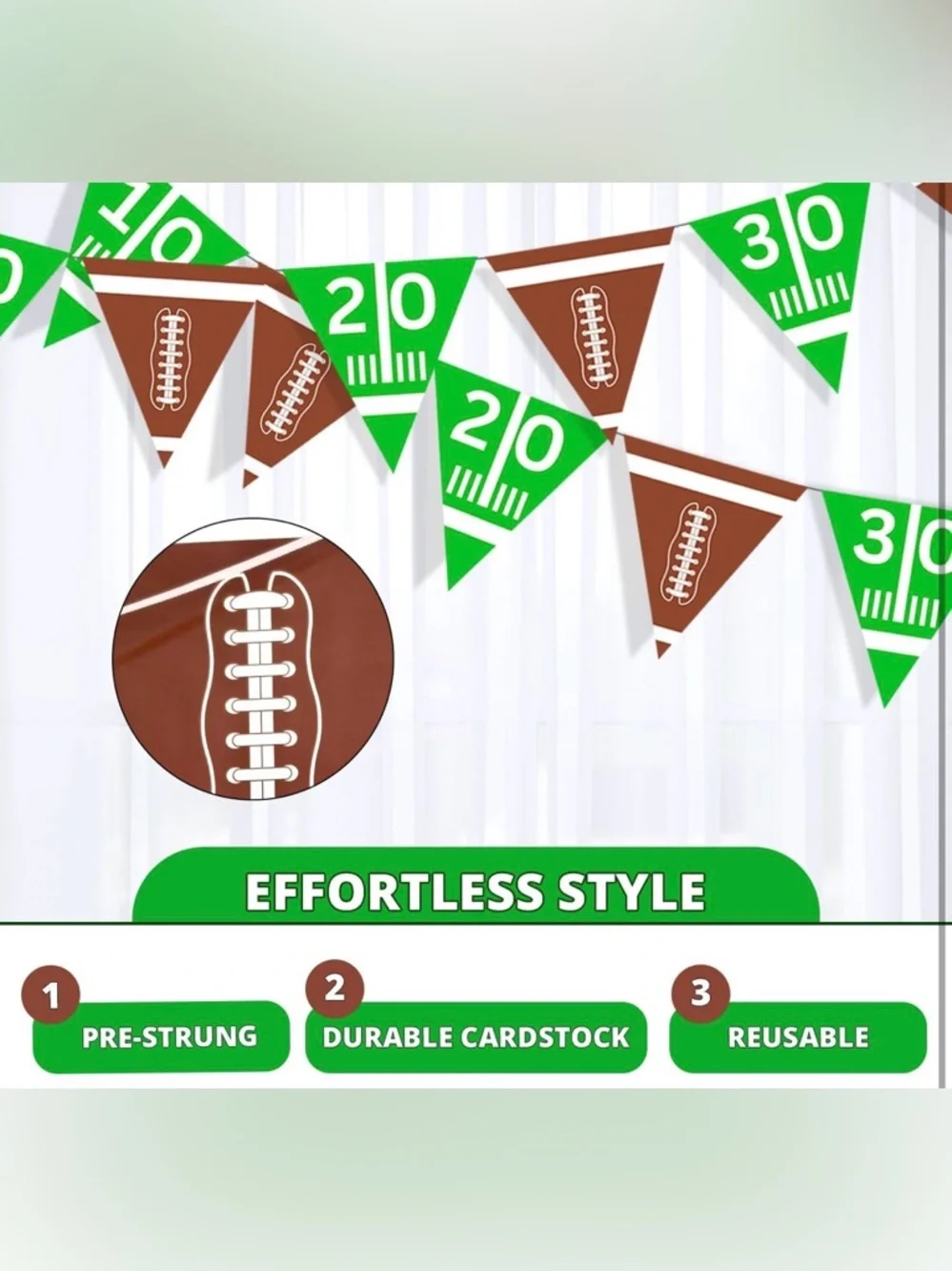 4E's Novelty 4 Pcs (9’ Each) Football Flag Banner No DIY MSRP $19.99 New NIP